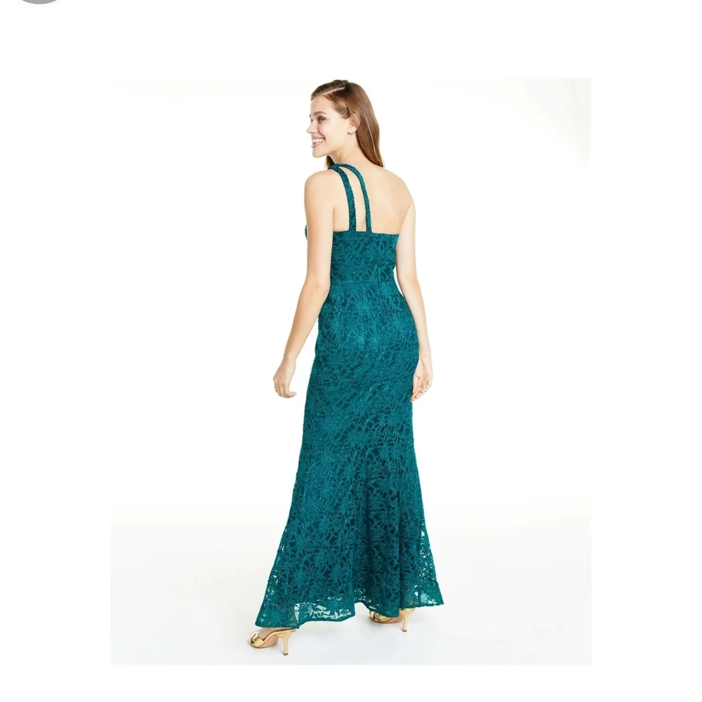 BCX Womens Green Sleeveless Full-Length Fit + Flare Evening Dress - Picture 7 of 9